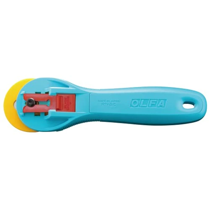 OLFA 45mm Quick-Change Rotary Cutter (RTY-2/C) - Rotary Fabric Cutter w/Blade Cover for Crafts, Sewing, Quilting, Replacement Blade: OLFA RB45-1 (Aqua) by OLFA - Image 2