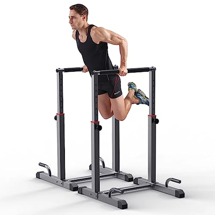 K KiNGKANG Dip Bar Station Set, 9 Level Adjustable, 1200lbs Heave Duty Dip Station for Full Body Workout Fitness,Functional Parallettes Bars by K KiNGKANG - Used - Like New condition