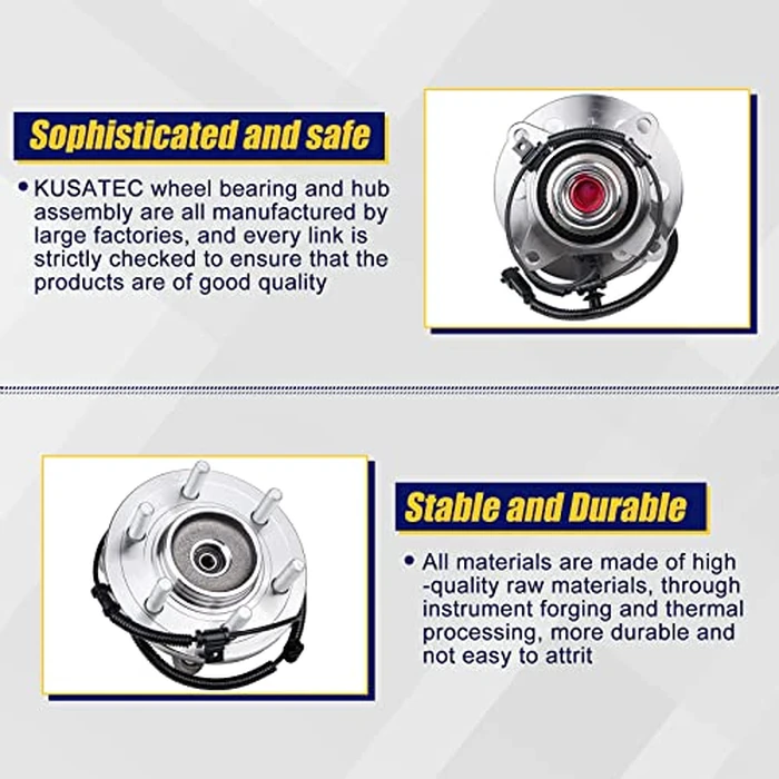 KUSATEC 515169 Front Wheel Bearing and Hub Assembly Compatible with for Ford F-150 4WD 4x4 Only 2015 2016 2017, 6 Lug Bolts w/ABS by KUSATEC - Image 4