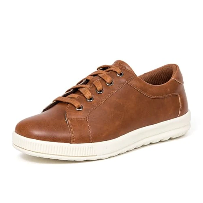 Deer Stags Boys' Kane Memory Foam Casual Dress Comfort Sneaker, Dark tan/Cream, 6 Medium US Big Kid by Deer Stags - Used - Like New condition - CA$34.78