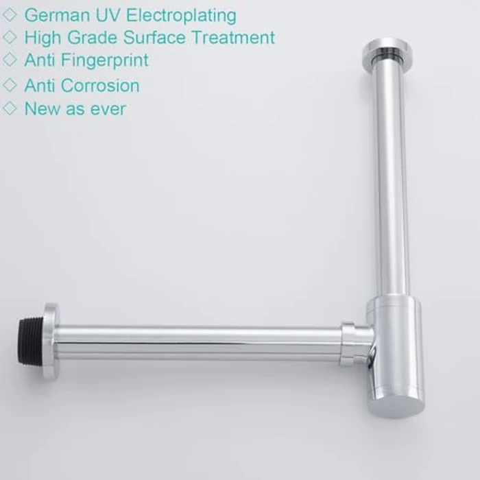 SEABEFORE Brass Round Bottle P-Trap 1 1/4, Adjustable Basin Sink Waste Drain Trap Kit, Chrome P Trap by SEABEFORE - Image 8