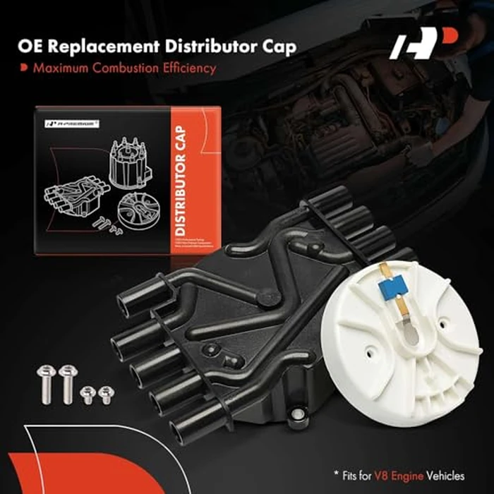 A-Premium Ignition Distributor Cap Compatible with GMC, Chevy & Cadillac Vehicles - V8 5.0L 5.7L 7.4L - Silverado, Tahoe, Savana, Yukou, Escalade, C/K Pickup, Jimmy, Sonora - 1996-2003 by A-Premium - Image 3