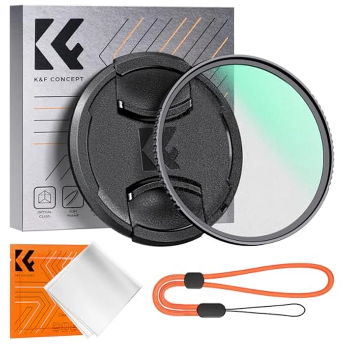 K&F CONCEPT 55mm Black Diffusion 1/8 Filter + Lens Cap, Mist Cinematic Effect Filter with 18 Multi-Layer Coatings for Video/Vlog/Portrait Photography (K-Series) by K&F CONCEPT - Used - Very Good condition
