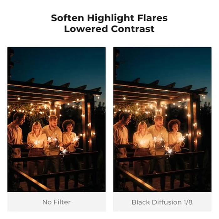 K&F CONCEPT 55mm Black Diffusion 1/8 Filter + Lens Cap, Mist Cinematic Effect Filter with 18 Multi-Layer Coatings for Video/Vlog/Portrait Photography (K-Series) by K&F CONCEPT - Image 4