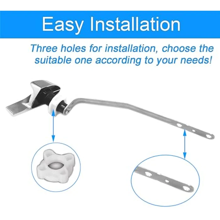Universal Side Mount Toilet Handle Fit for Kohler 87115-CP, Left Toilet Flusher Replacement Kit Compatible with Kohler/TOTO Toilet Tank, Polish Chrome, 1-Pack by TOILTOBLE - Image 2