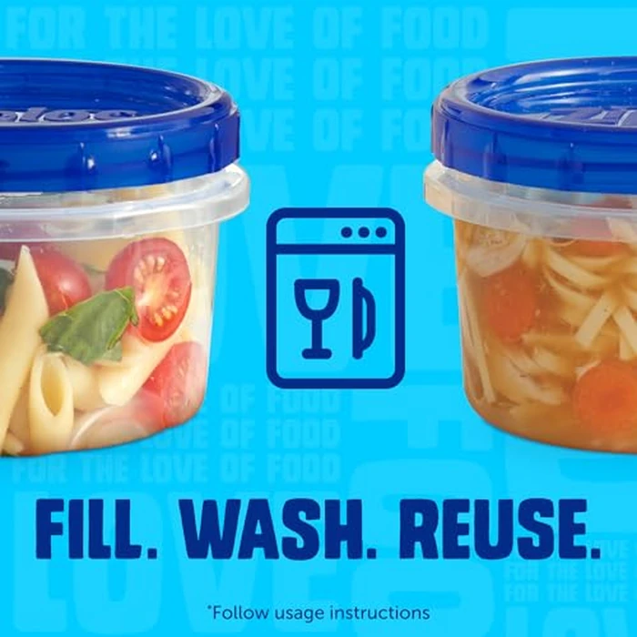 Ziploc Twist N Loc Reusable Containers, Leak-Proof Lid, Keeps Food Fresh, BPA Free, Microwave, Freezer and Dishwasher Safe Food Storage for Lunch and Leftovers, 6 Containers, 4 Cup Capacity by Ziploc - Image 4
