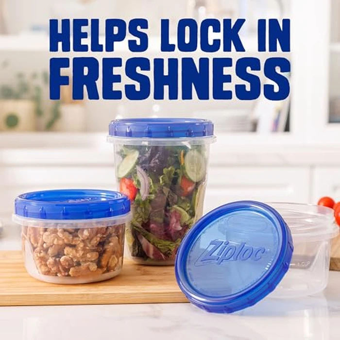 Ziploc Twist N Loc Reusable Containers, Leak-Proof Lid, Keeps Food Fresh, BPA Free, Microwave, Freezer and Dishwasher Safe Food Storage for Lunch and Leftovers, 6 Containers, 4 Cup Capacity by Ziploc - Image 5