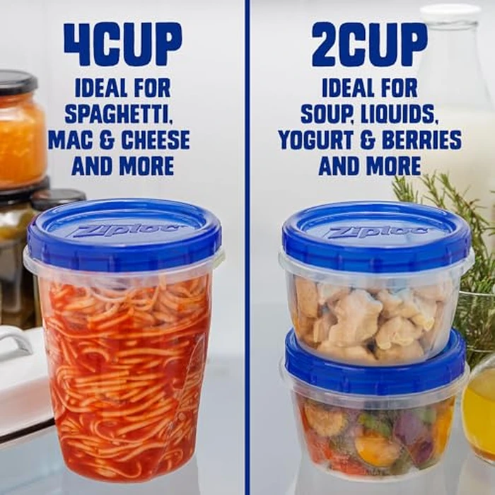 Ziploc Twist N Loc Reusable Containers, Leak-Proof Lid, Keeps Food Fresh, BPA Free, Microwave, Freezer and Dishwasher Safe Food Storage for Lunch and Leftovers, 6 Containers, 4 Cup Capacity by Ziploc - Image 6