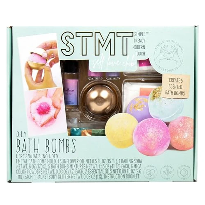 STMT Self-Love Club D.I.Y. Bath Bombs by Horizon Group USA, Create 5 Bath Bombs with Pastel Colors, Essential Oils & Clean Beauty Ingredients, DIY Bath Bomb Kit by STMT - Used - Very Good condition