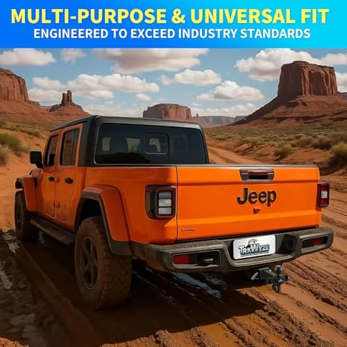 TrkWyze Trailer Hitch, Premium Black E-Coat, Rust Resistant Tri Ball Mount, 1 7/8 Ball Hitch, 2 inch Ball Hitch, 2 5/16 Ball Hitch, 10,000 lbs GTW Tow Hitch for 2" Hitch Receiver (Pin&Clip) by TrkWyze - Image 7