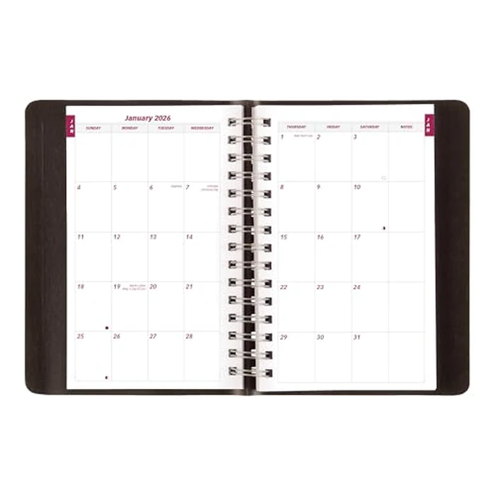 Brownline(R) 2026 Essential Daily/Monthly Planner, Appointment Book, 12 Months, January to December, Twin-Wire Binding, 8" x 5", Black (CB634W.BLK-26) by Brownline - Image 2