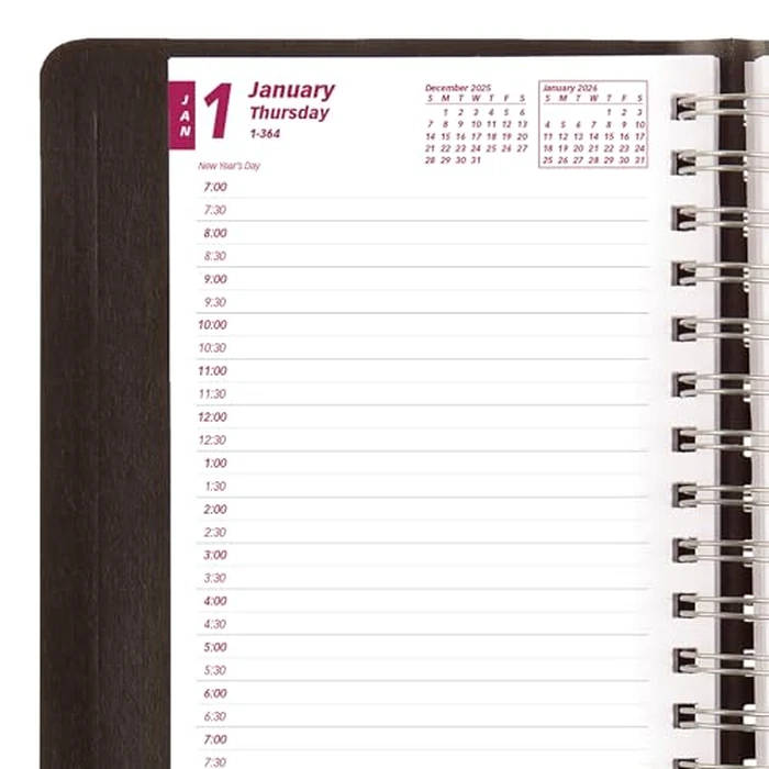 Brownline(R) 2026 Essential Daily/Monthly Planner, Appointment Book, 12 Months, January to December, Twin-Wire Binding, 8" x 5", Black (CB634W.BLK-26) by Brownline - Image 5