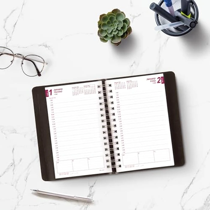 Brownline(R) 2026 Essential Daily/Monthly Planner, Appointment Book, 12 Months, January to December, Twin-Wire Binding, 8" x 5", Black (CB634W.BLK-26) by Brownline - Image 6