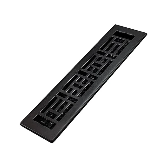 Decor Grates AJH212-BLK Oriental Floor Register, 2x12 Inches, Textured Black by Decor Grates - Used - Very Good condition