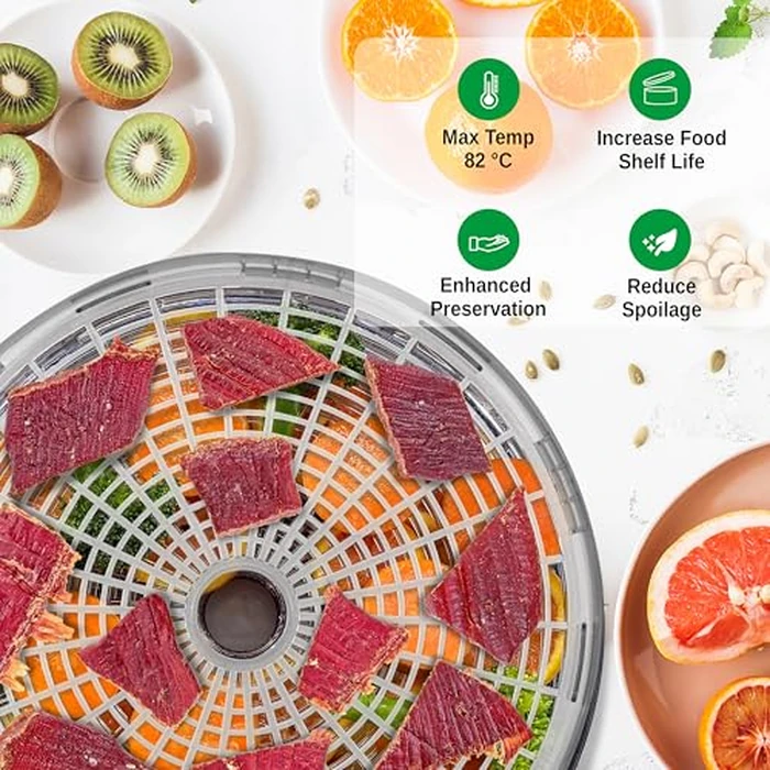 NutriChef Food Dehydrator Machine, Dehydrates Beef Jerky, Meat, Food, Fruit, Vegetables & Dog Treats, Great for at Home Use, Includes 5 Trays by Nutrichef - Image 4