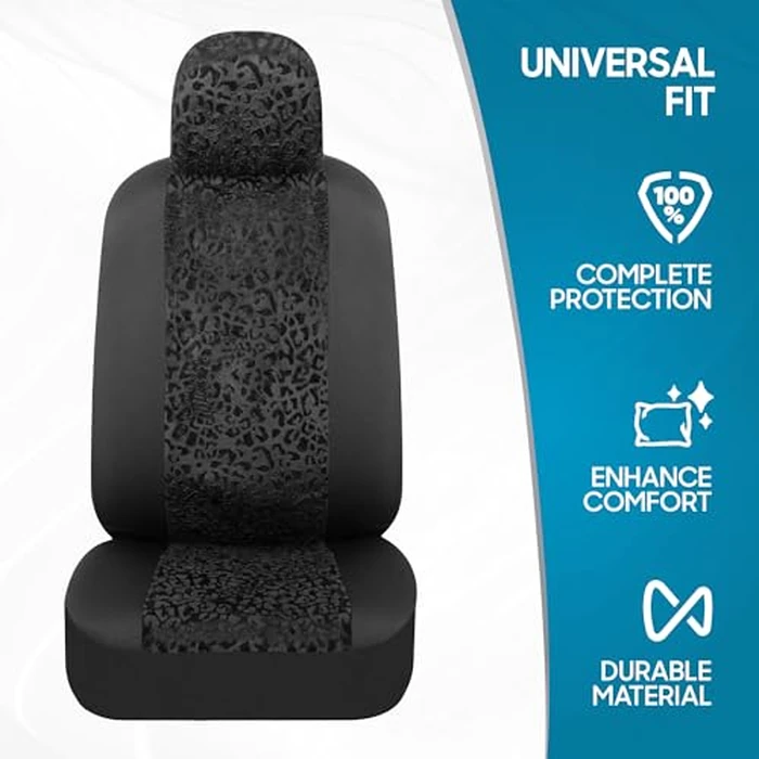BDK Auto SC-553: 4Pc Sideless Seat Cover/Lush Leopard by BDK - Image 3