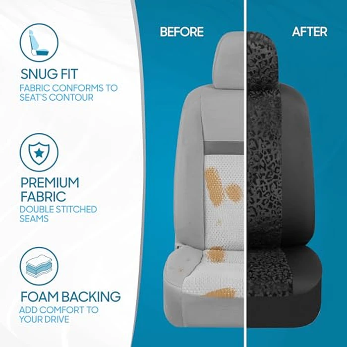 BDK Auto SC-553: 4Pc Sideless Seat Cover/Lush Leopard by BDK - Image 8