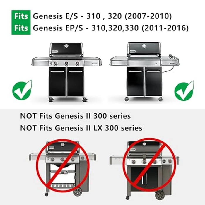 Hongso 19.5" Grill Grates for Weber Genesis E-310, Genesis 300 Grill Grates for Genesis E310 E320 E330 S310 S320 S330 EP310 EP320 EP330 Gas Models, Replacement Parts for Weber 7524 7528, Cast Iron by Hongso - Image 2