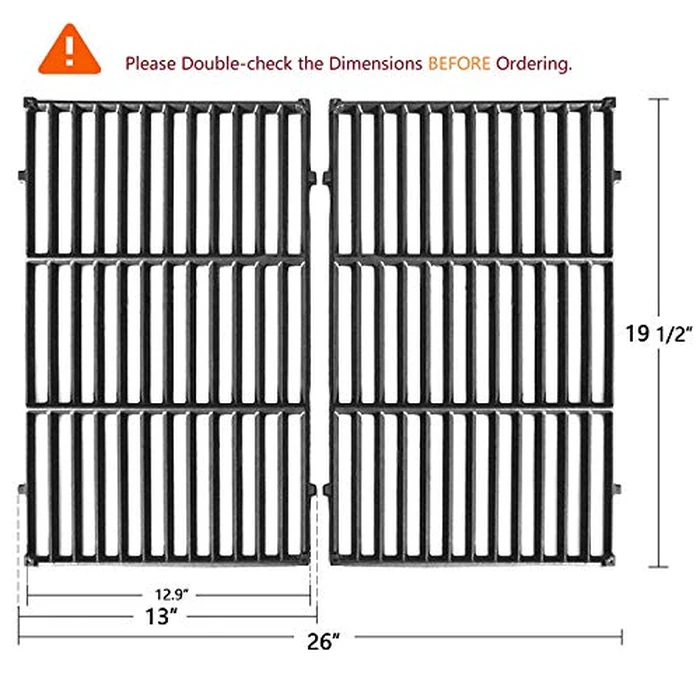 Hongso 19.5" Grill Grates for Weber Genesis E-310, Genesis 300 Grill Grates for Genesis E310 E320 E330 S310 S320 S330 EP310 EP320 EP330 Gas Models, Replacement Parts for Weber 7524 7528, Cast Iron by Hongso - Image 3