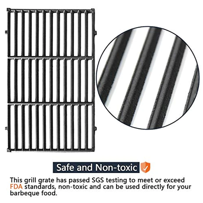 Hongso 19.5" Grill Grates for Weber Genesis E-310, Genesis 300 Grill Grates for Genesis E310 E320 E330 S310 S320 S330 EP310 EP320 EP330 Gas Models, Replacement Parts for Weber 7524 7528, Cast Iron by Hongso - Image 6