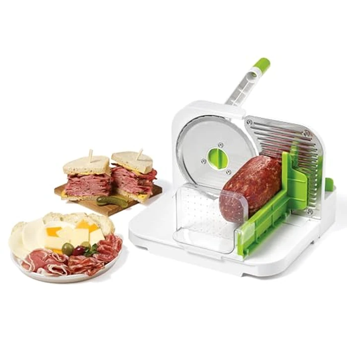 Starfrit Deli Slicer - Slices Meat, Cheese, Bread - 6.5" Stainless Steel Blade - Adjustable Thickness Knob - Nestable for Easy Storage | 2-in-1 Fruit and Vegetable by Starfrit - Used - Like New condition - US$47.32