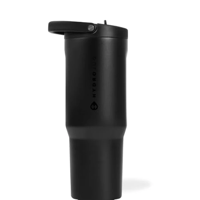 HydroJug Sport - Stainless Steel Tumbler with Straw, Vacuum Insulated, 32oz Leakproof Water Bottle, Ergonomic Design, Reusable, Dishwasher Safe, Rubber Base, Durable for Gym or Outdoors, Black by HydraJug - Used - Like New condition