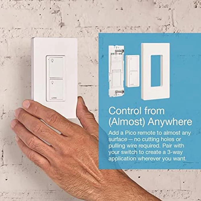 Lutron Caseta Deluxe Smart Light Switch Kit w/Wall Plate and Smart Hub, Compatible w/Alexa, Apple Home, Google Home, Single-Pole/3 Way, 5 Amp, P-BDG-PKG2WS-WH by Lutron - Image 2