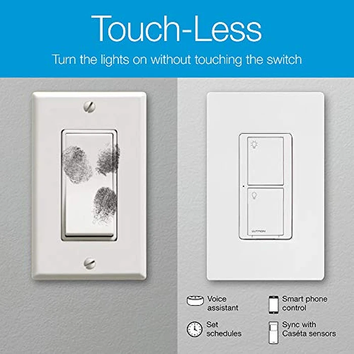 Lutron Caseta Deluxe Smart Light Switch Kit w/Wall Plate and Smart Hub, Compatible w/Alexa, Apple Home, Google Home, Single-Pole/3 Way, 5 Amp, P-BDG-PKG2WS-WH by Lutron - Image 5