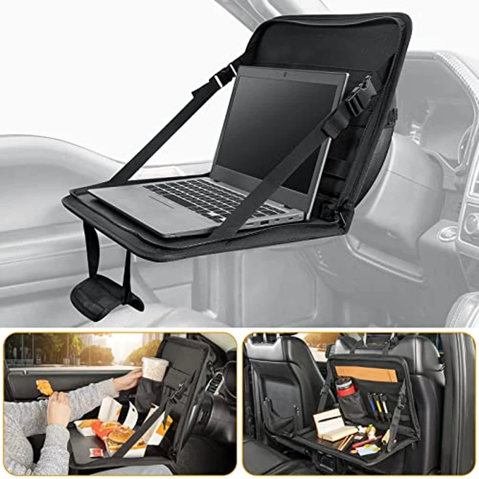 JOYTUTUS 3 in 1 Steering Wheel Eating Tray, Car Back Seat Laptop Desk, Multifunctional Office Bag, Car Work Table for Writing, Car Organizer for Kids, Commuters, Family by JOYTUTUS - Used - Very Good condition - US$19.88