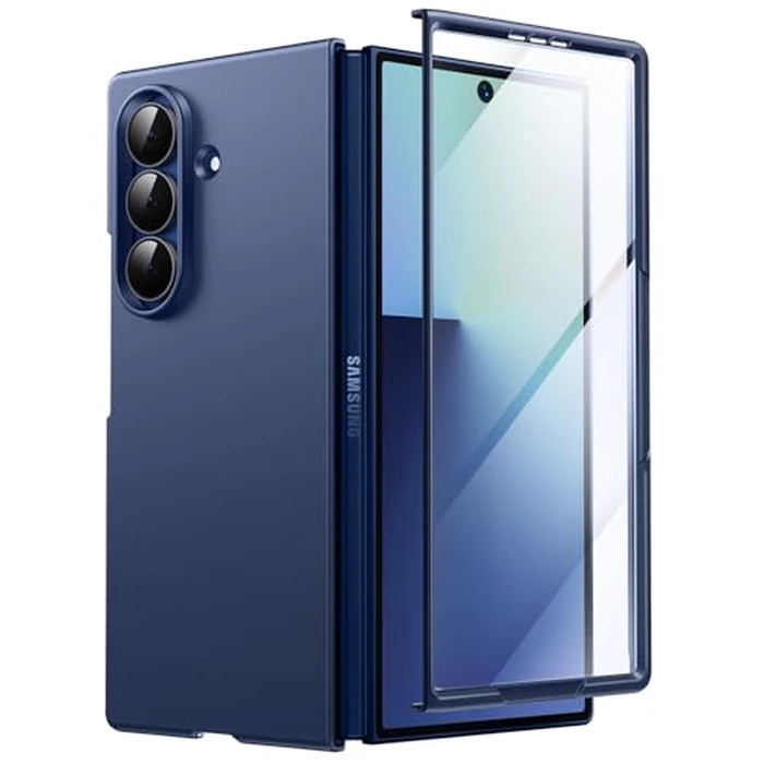 JETech Slim Case for Samsung Galaxy Z Fold 7 2025 with Built-in Front Screen Protector, Ultra-Thin Lightweight Matte Finish Minimalist Protective Phone Cover (Blue) by JETech - Used - Acceptable condition - US$9.74