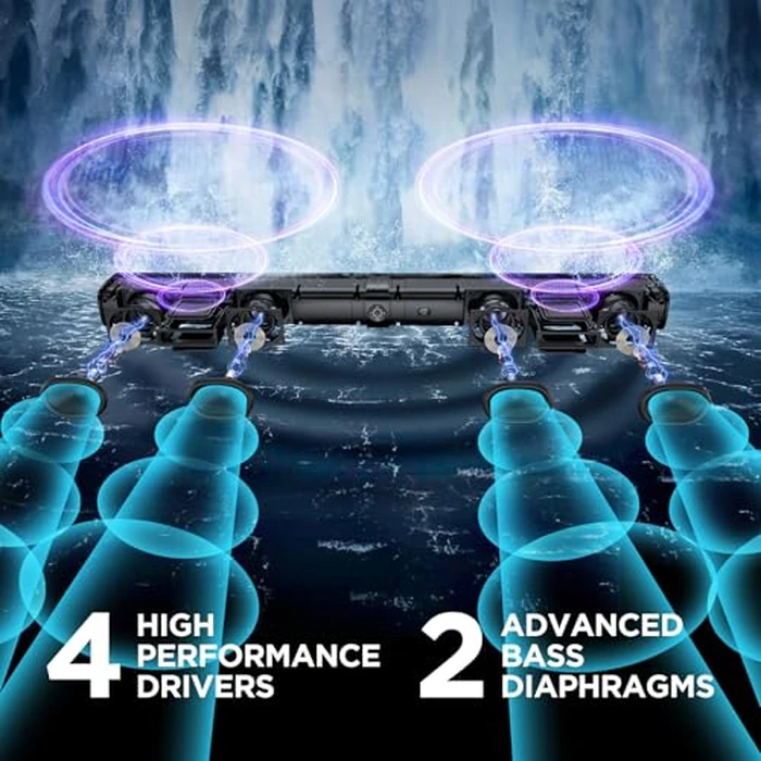 Assistrust Sound Bar for Smart TV, Soundbar with Bluetooth/ARC/Opt/AUX Connect, Auto Volume Boost, 3 Equalizer Modes, 2 in 1 Detachable Soundbar for TV/PC/Gaming/Projectors by Assistrust - Image 4