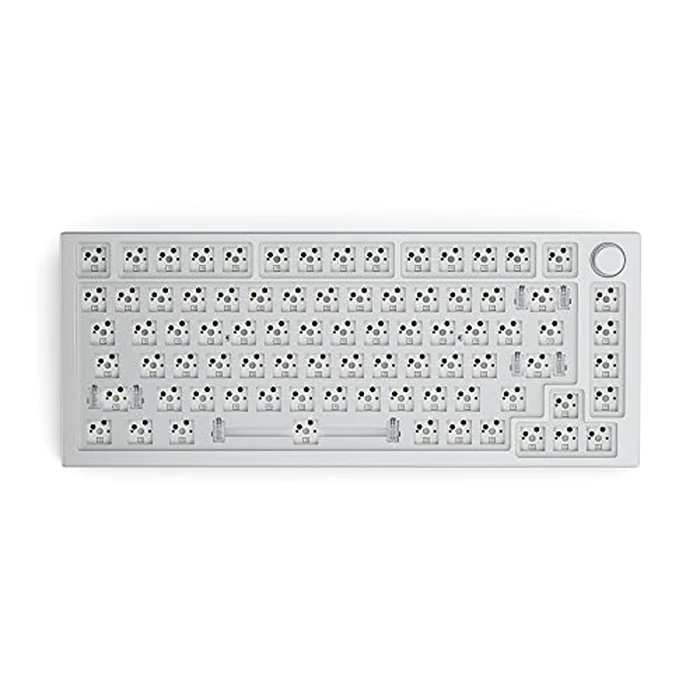 Glorious Modular Mechanical Keyboard Pro - GMMK Pro - High Profile Gasket Mounted barebones Premium RGB 75% Keyboard (RENEWED) (GMMK Pro (75%), White Ice) by GLORIOUS - Refurbished condition