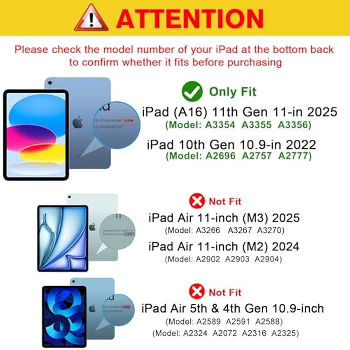 ProCase for iPad (A16) 11th Generation 11 Inch 2025/ iPad 10th Generation 10.9 Inch 2022 Case, Slim Smart Cover with Translucent Hard Shell Back, Supports Touch ID, Auto Wake/Sleep -Aqua by ProCase - Image 2