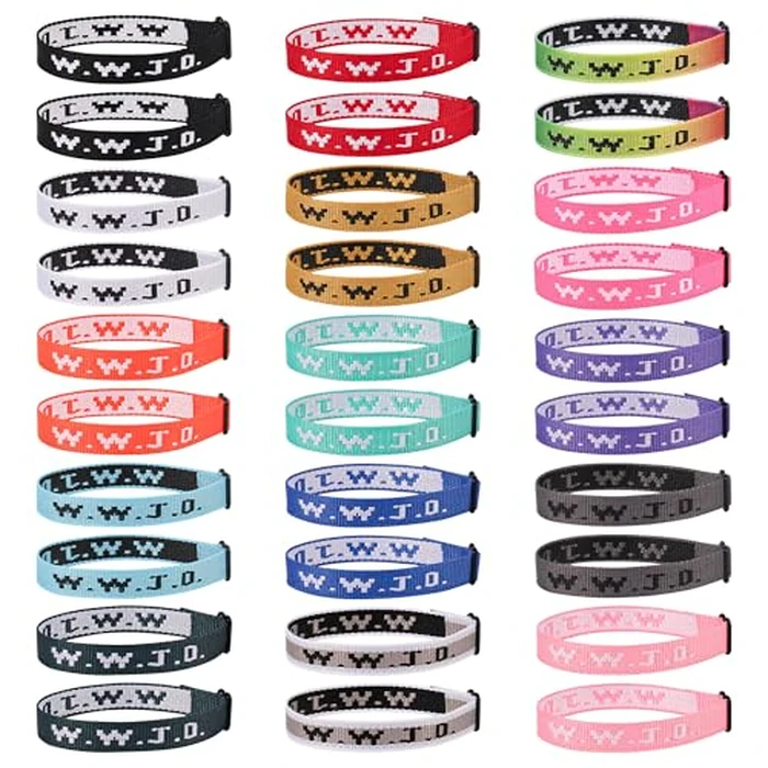 Pmormyy 30PCS WWJD Bracelet Pack for Women Men, Christian Jesus Wristbands Gifts, W.W.J.D Adjustable Bracelets What Would Jesus Do Bracelet 30 Items 15 Colors by Pmormyy - Used - Very Good condition