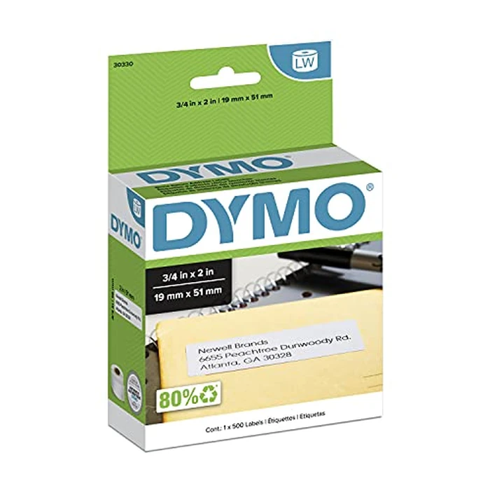 DYMO Authentic LW Return Address Labels, DYMO Labels for LabelWriter Label Printers, White, 3/4" x 2", 1 Roll of 500 by DYMO - Used - Like New condition
