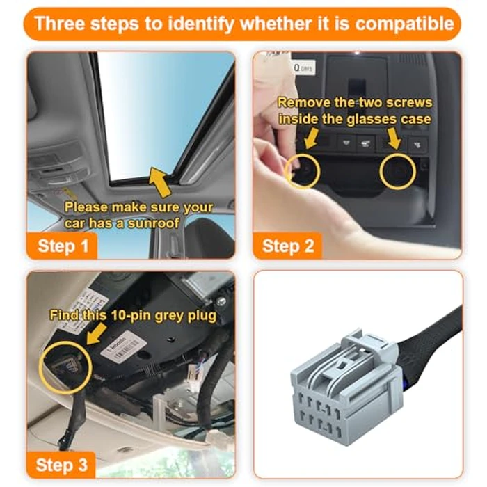 FitDVR Dash Camera Power Adapter (10-Pin) for Mazda, Connects to Sun Roof, LED Display, Built-in USB Power Source, Easy to Install, 5V 12V Output, D3-027 by FitDVR - Image 2