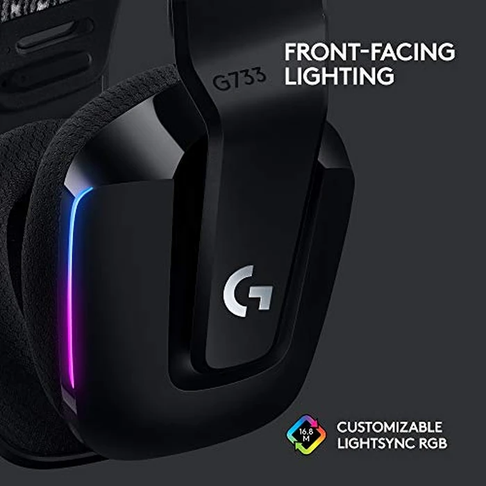 Logitech G733 Lightspeed Wireless Gaming Headset, Suspension Headband, Lightsync RGB, Blue VO!CE Mic, PRO-G Audio - Black, Gaming Headset Wireless, PC, PS5, PS4, Switch Compatible by Logitech G - Image 5