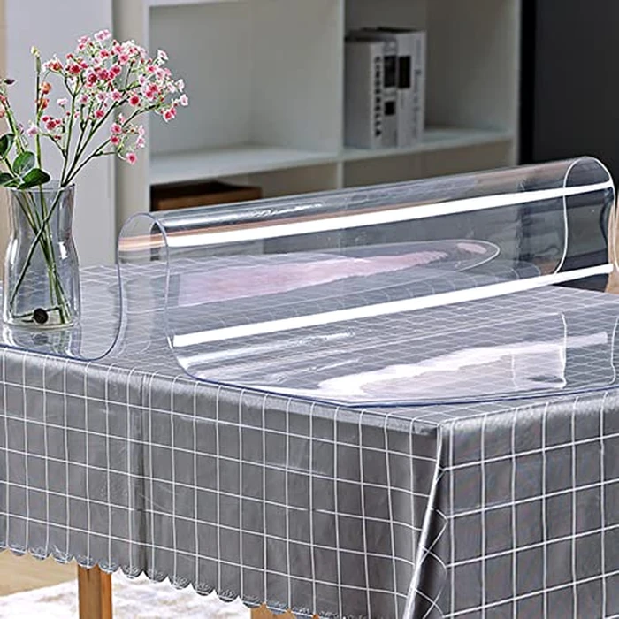VEVOR Plastic Table Cover 36 x 60 Inch, 2 mm Thick Clear Table Protector, Rectangle Clear Desk Mat, Waterproof & Easy Cleaning for Office Dresser Night Stand by VEVOR - Image 9