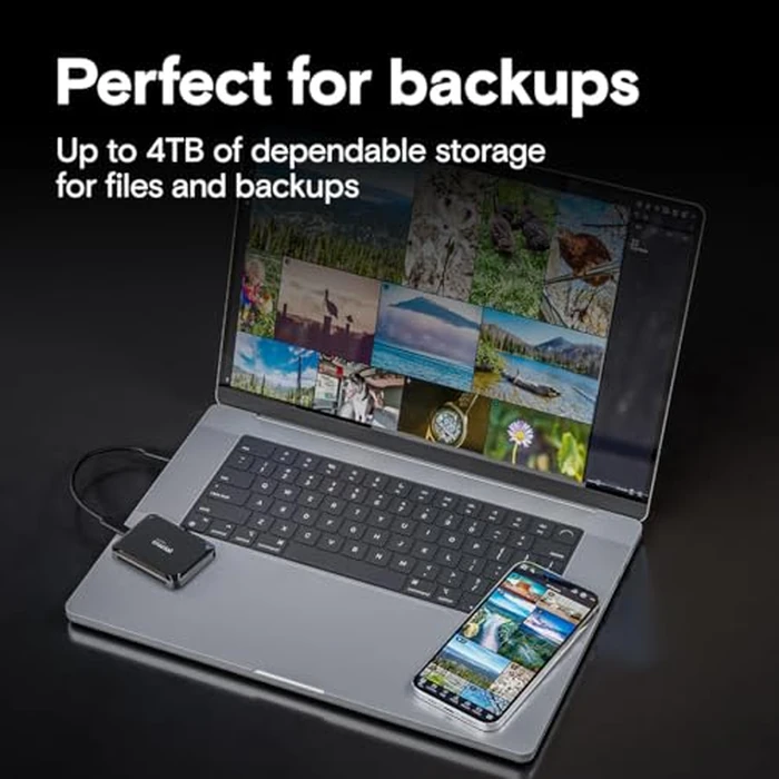 Crucial X9 4TB Portable SSD, Up to 1050MB/s, USB 3.2 USB-C, External Solid State Drive, Compatible with Windows, Mac, & Android, Reliable Storage for Games, Files, & Backups, Black - CT4000X9SSD902 by Crucial - Image 5