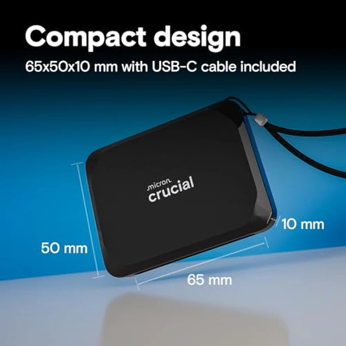 Crucial X9 4TB Portable SSD, Up to 1050MB/s, USB 3.2 USB-C, External Solid State Drive, Compatible with Windows, Mac, & Android, Reliable Storage for Games, Files, & Backups, Black - CT4000X9SSD902 by Crucial - Image 6
