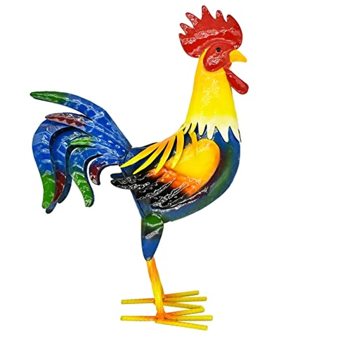 Miyolo Metal Rooster Yard Art Chicken Garden Outdoor Decor, Metallic Roosters Statue & Sculpture Decorations for Kitchen Farm Lawn Patio Backyard Housewarming by Miyolo - Image 1