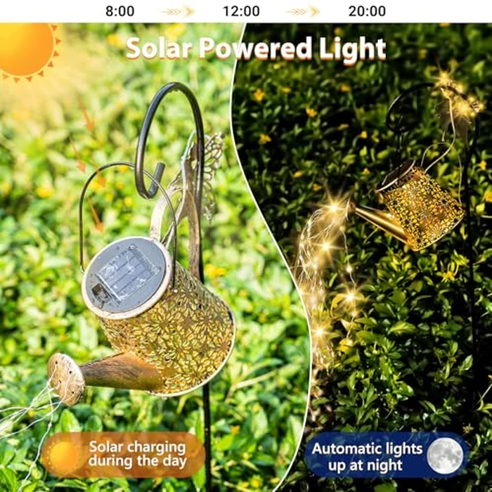 SRNPMIU Solar Garden Decorations Light - Watering Can with Light,Hanging Waterproof Landscape Lantern Lights,Outside Decorations for Yard Patio Pathway by SRNPMIU - Image 2