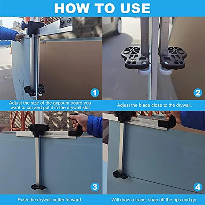 Zozen Drywall Cutting Tool, Foldable Drywall Cutter, Metric + Imperial Scale, Easy Ripper/Multifunction/Safe Cutout Tool, with 10pcs Spare Blade. Professional and Efficient. by zozen - Image 6