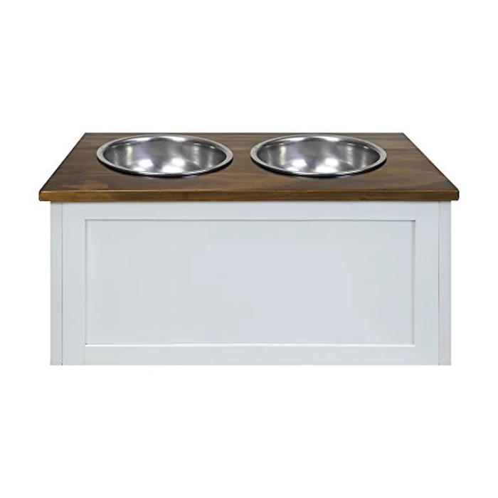 Casual Home 603-15 Wooden Storage Stand Pet Feeder, Two-Tone (Warm Brown, White), One Size by Casual Home - Image 5