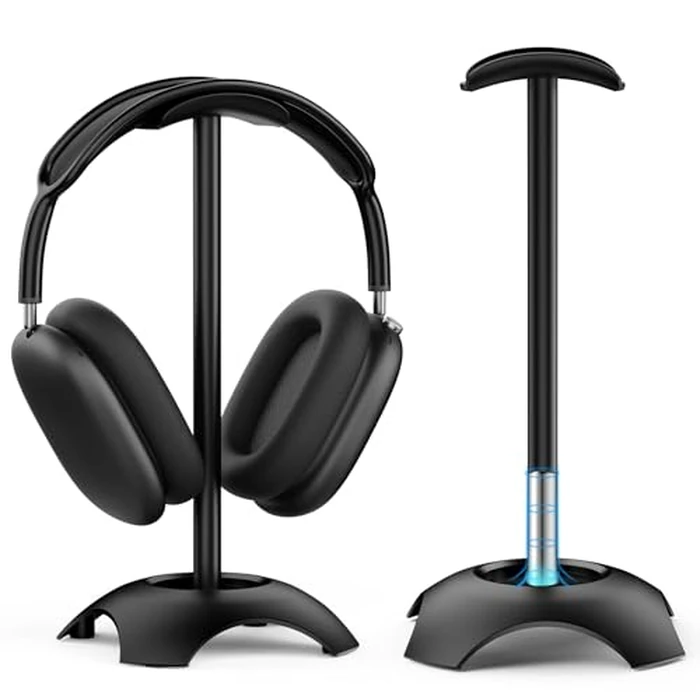 Ceecysaa Headphone Stand, Headset Stand with Aluminum Supporting Bar, Headphone Holder with Stable Anti-Slip Base, Headset Holder for All Gaming Music Headphones Size (Black) by Ceecysaa - Used - Like New condition - CA$12.34