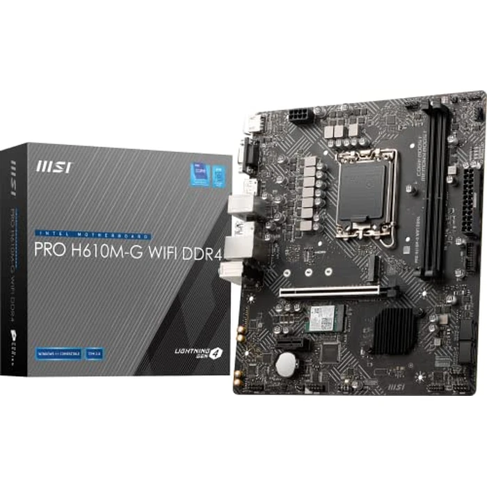 MSI PRO H610M-G WiFi DDR4 ProSeries Motherboard (mATX, 12th/13th Gen Intel Core, LGA 1700 Socket, DDR4, PCIe 4, 2.5G LAN, M.2 Slots, USB 3.2, Wi-Fi 6) by MSI - Image 1