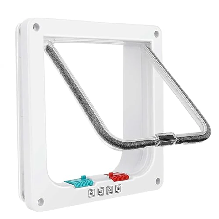 Cat Door for Windows, Doors and Sliding Door, Safety Pet Door with 4 Way Lock, Weatherproof Cat Flap for Thin Door and Wall(X-Large, Outer Size 11 * 9.8 * 0.78in) by Lessmon - Used - Acceptable condition