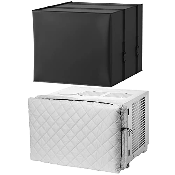 HOXHA 2 Pack Window Air Conditioner Cover, Indoor and Outdoor AC Unit Covers, Size M (6000BTU-8000BTU) and Size L (10000BTU-12000BTU), Waterproof, Polyester by HOXHA - Used - Very Good condition - CA$15.74