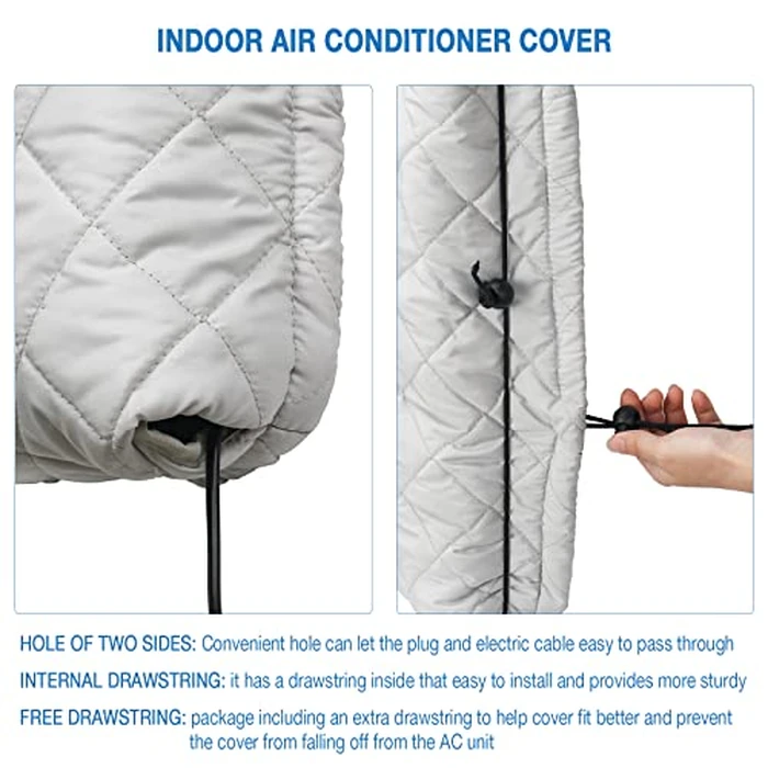 HOXHA 2 Pack Window Air Conditioner Cover, Indoor and Outdoor AC Unit Covers, Size M (6000BTU-8000BTU) and Size L (10000BTU-12000BTU), Waterproof, Polyester by HOXHA - Image 4