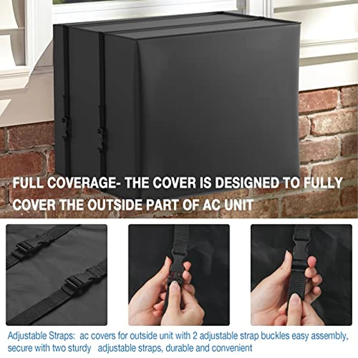 HOXHA 2 Pack Window Air Conditioner Cover, Indoor and Outdoor AC Unit Covers, Size M (6000BTU-8000BTU) and Size L (10000BTU-12000BTU), Waterproof, Polyester by HOXHA - Image 5